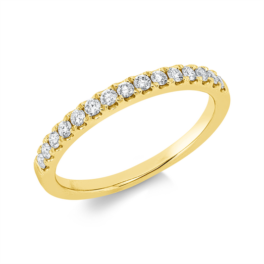 Ring 18 kt GG, 15 Brill. 0,28 ct, TW-si
