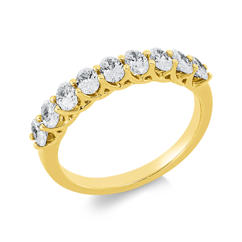 Ring 18 kt GG, 9 Oval 0,93 ct, TW-si
