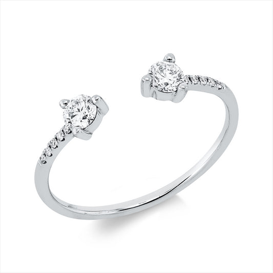 Ring 18 kt WG, 12 Brill. 0,27 ct, TW-si