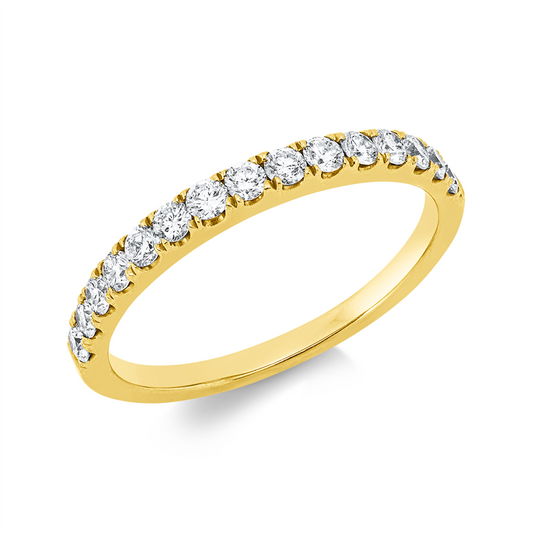 Ring 18 kt GG, 15 Brill. 0,43 ct, TW-si