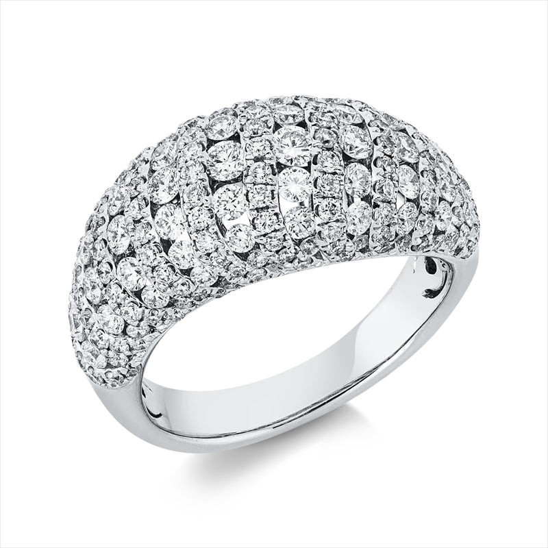 Ring 18 kt WG, 2 Brill. 0,09 ct, TW-si, 177 Brill. 1,73 ct, TW-si