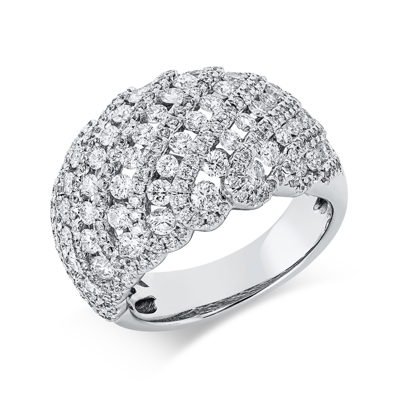 Ring 18 kt WG, 11 Brill. 0,48 ct, TW-si, 236 Brill. 1,91 ct, TW-si