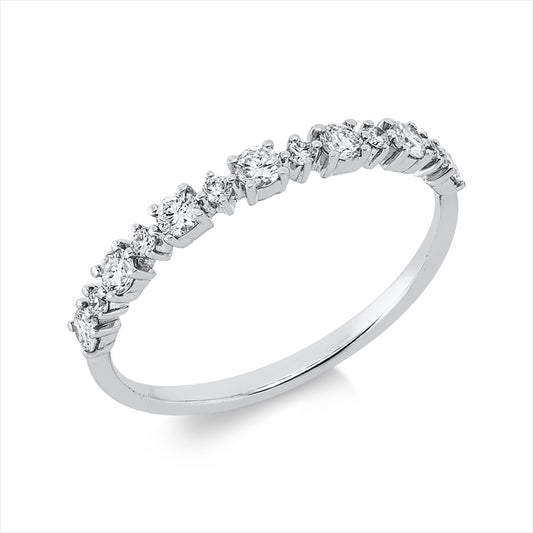 Ring 18 kt WG, 13 Brill. 0,31 ct, W-pi