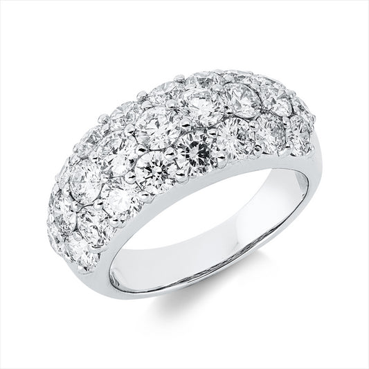 Ring 18 kt WG, 15 Brill. 2,09 ct, TW-si, 7 Brill. 0,89 ct, TW-si, 3 Brill. 0,55 ct, TW-si