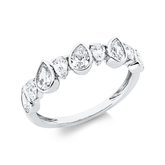 Ring 18 kt WG, 9 Tropfen 1,21 ct, TW-si