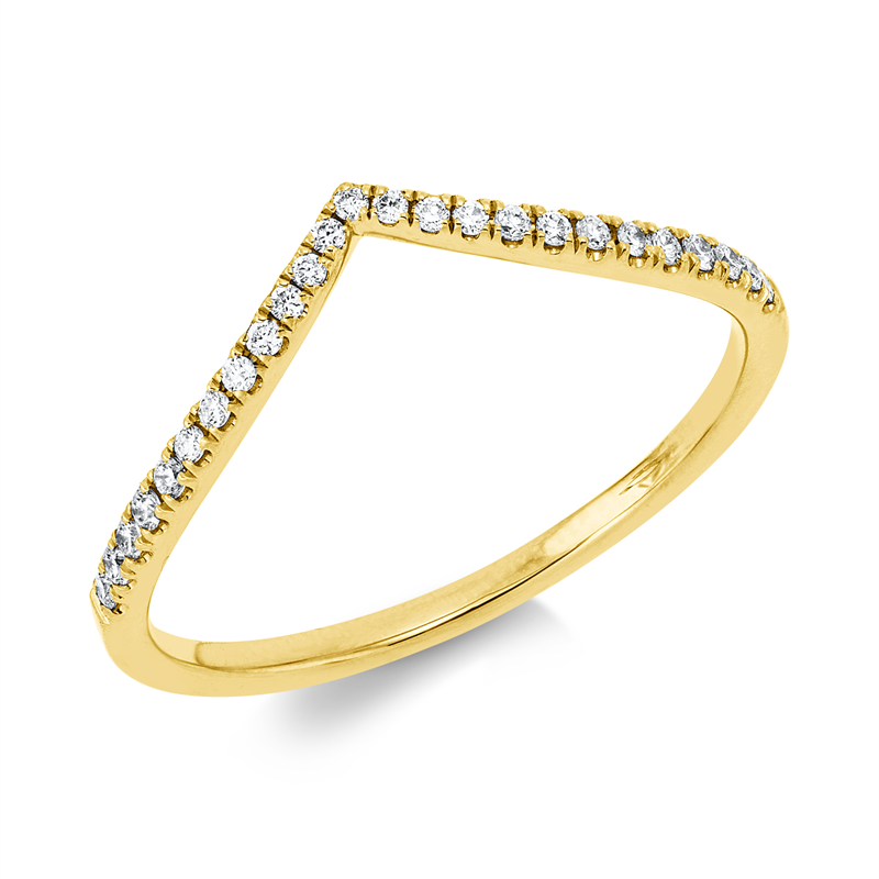 Ring 18 kt GG, 25 Brill. 0,09 ct, TW-si