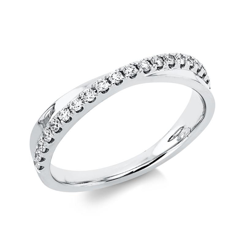Ring 18 kt WG, 21 Brill. 0,23 ct, TW-si