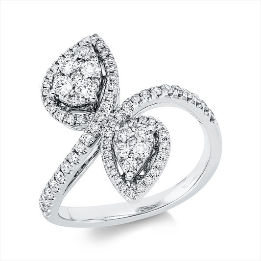 Ring 18 kt WG, 90 Brill. 0,62 ct, TW-si