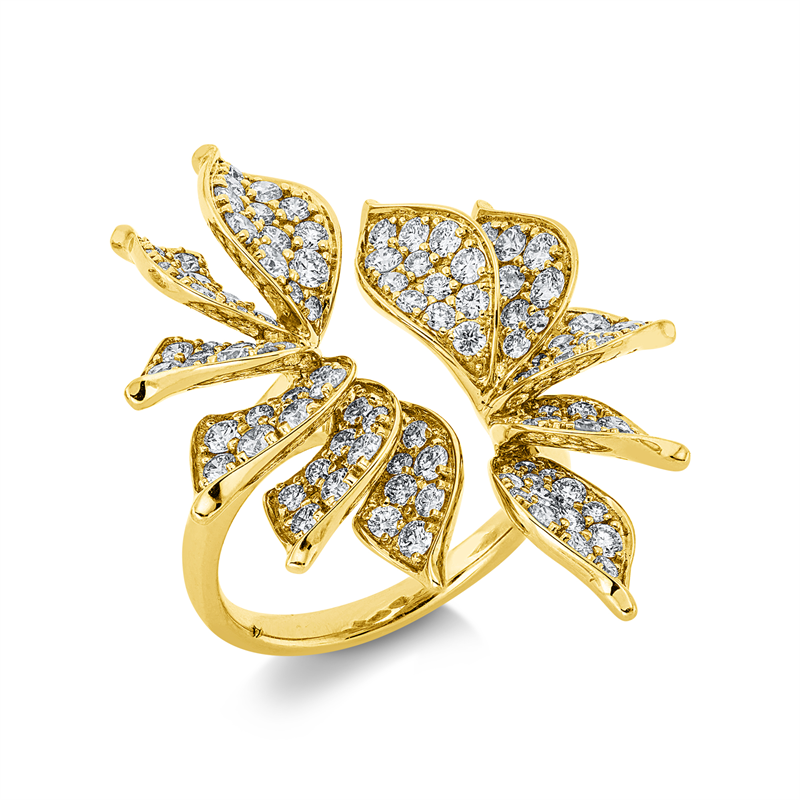 Ring 18 kt GG, 116 Brill. 2,38 ct, TW-si