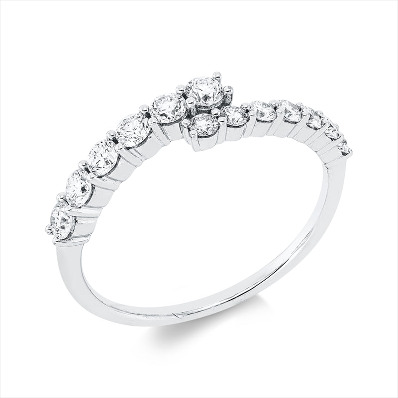 Ring 18 kt WG, 13 Brill. 0,51 ct, TW-si
