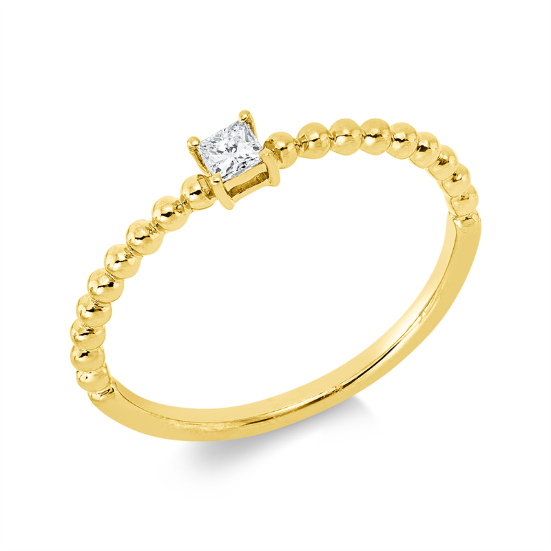 Ring 18 kt GG, 1 Princ. 0,09 ct, TW-si