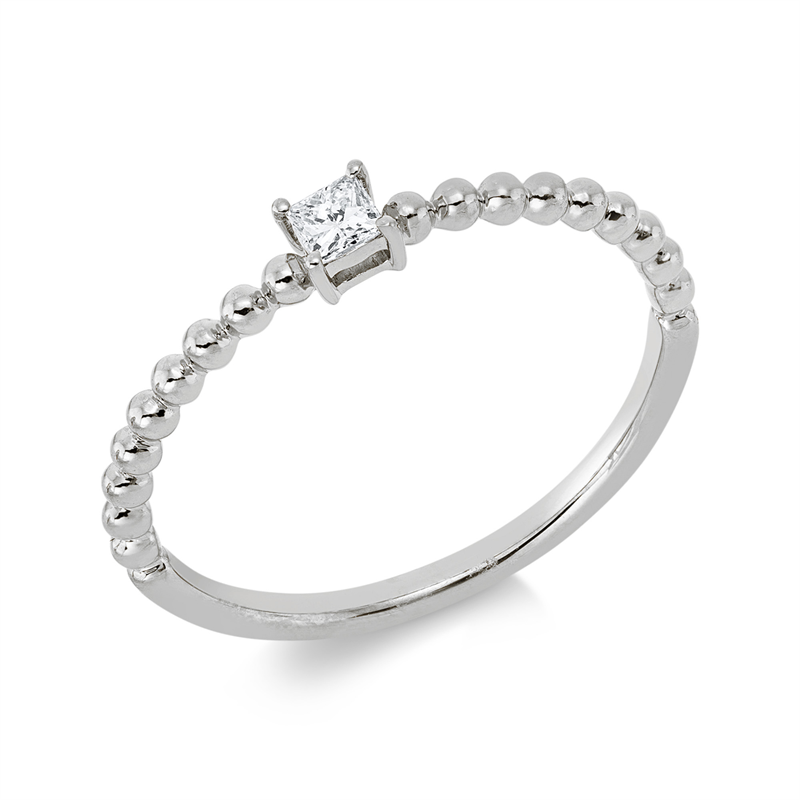 Ring 18 kt WG, 1 Princ. 0,11 ct, TW-si