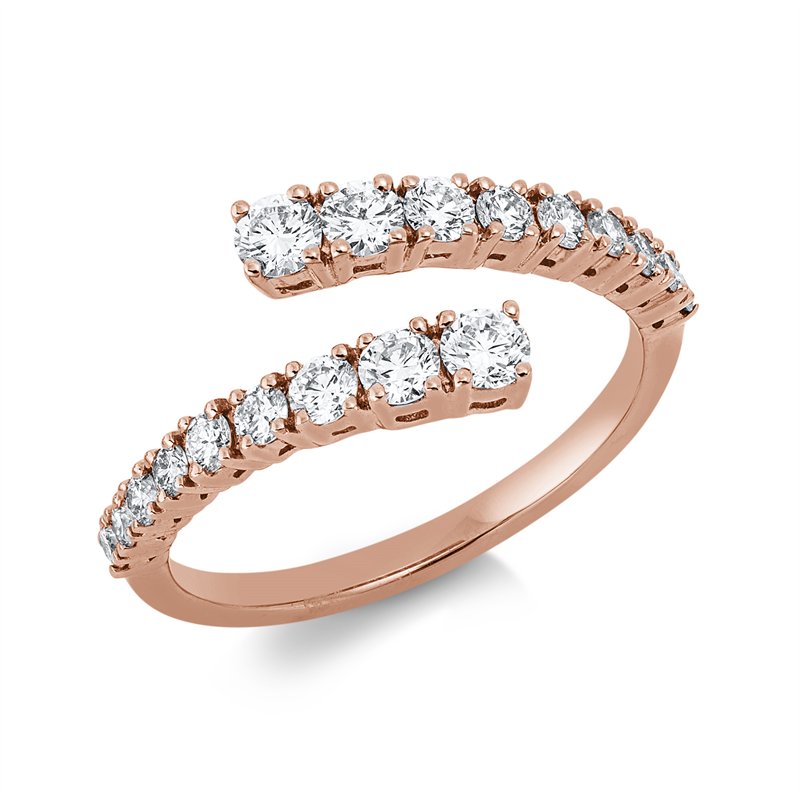 Ring 18 kt RG, 18 Brill. 0,63 ct, TW-si