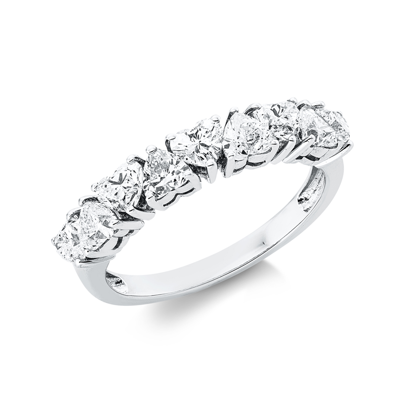 Ring 18 kt WG, 9 Herzschl. 1,56 ct, TW-vsi