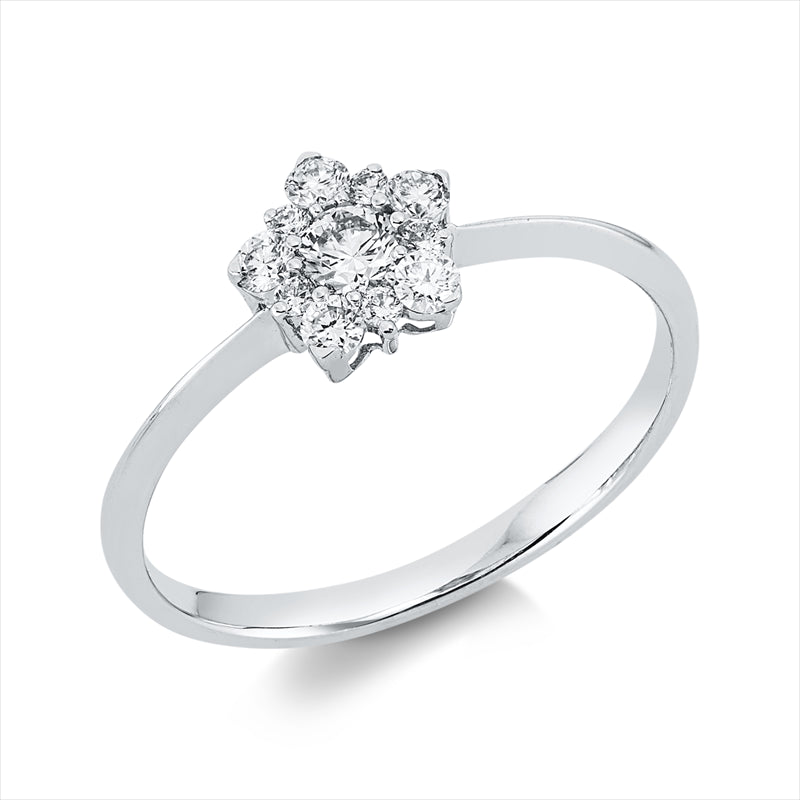 Ring 18 kt WG, 11 Brill. 0,32 ct, TW-si