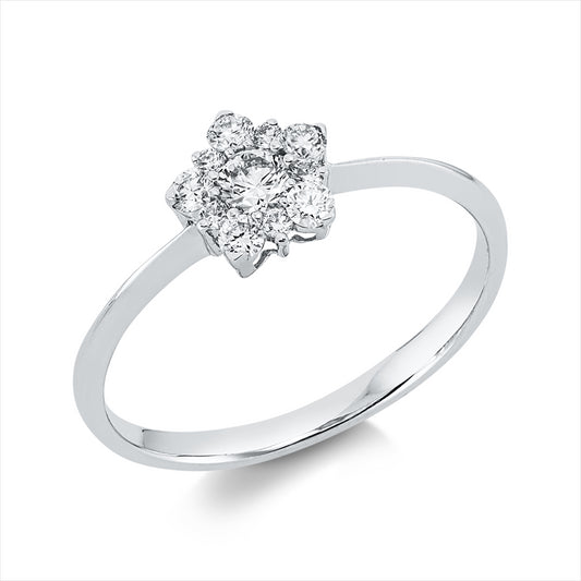 Ring 18 kt WG, 11 Brill. 0,32 ct, TW-si