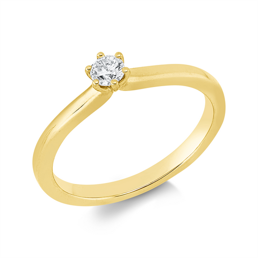 Ring 14 kt GG, 1 Brill. 0,15 ct, TW-si