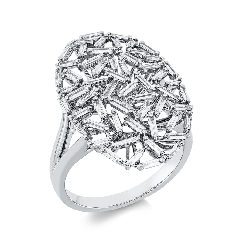 Ring 18 kt WG, 57 Bag. 0,73 ct, TW-vsi