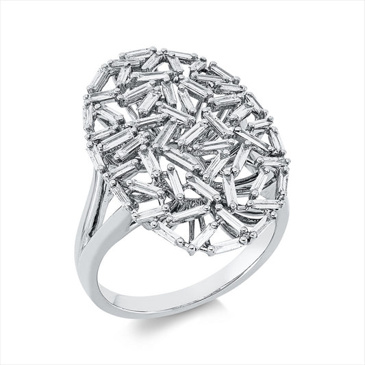 Ring 18 kt WG, 57 Bag. 0,73 ct, TW-vsi
