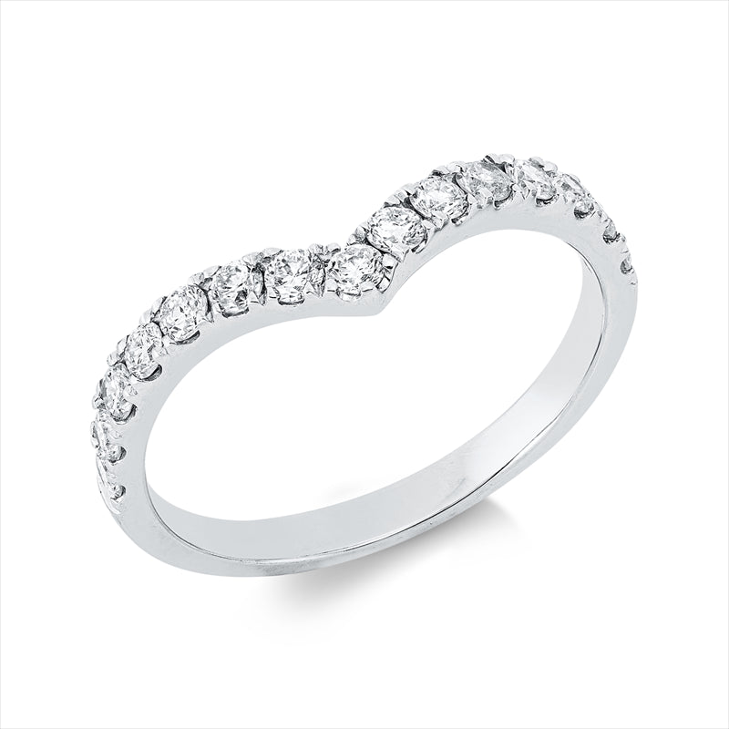 Ring 18 kt WG, 15 Brill. 0,51 ct, TW-si