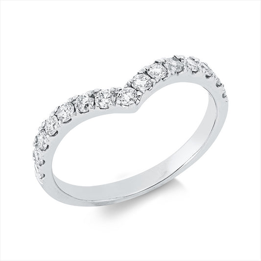 Ring 18 kt WG, 15 Brill. 0,51 ct, TW-si