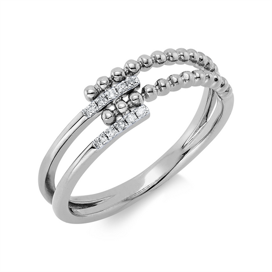 Ring 18 kt WG, 10 Brill. 0,04 ct, TW-si