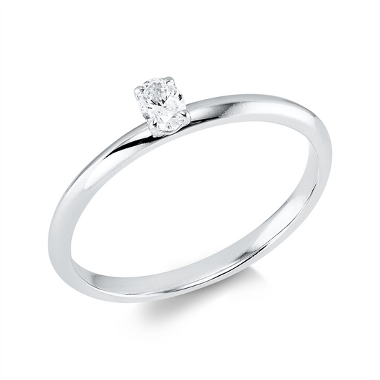 Ring 18 kt WG, 1 Oval 0,14 ct, TW-si