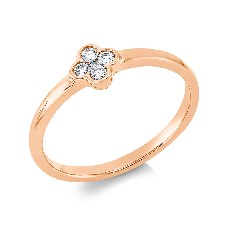 Ring 18 kt RG, 5 Brill. 0,10 ct, TW-si