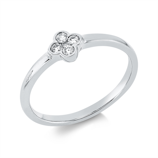 Ring 18 kt WG, 5 Brill. 0,10 ct, TW-si