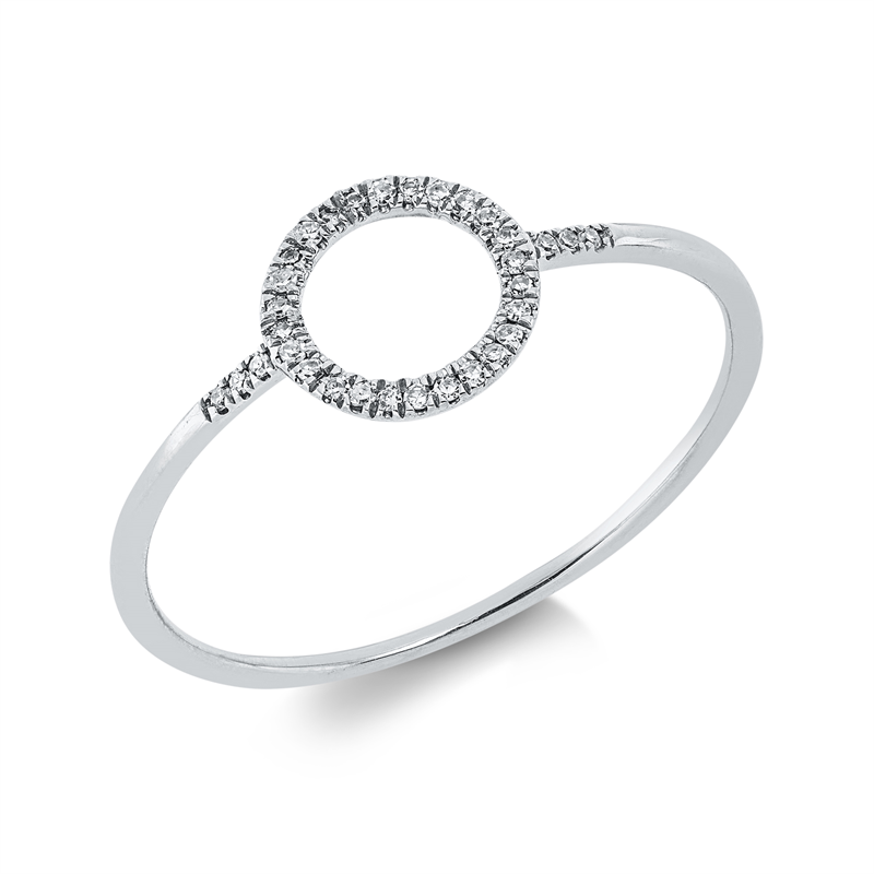 Ring 18 kt WG, 32 Dia. 0,05 ct, TW-si