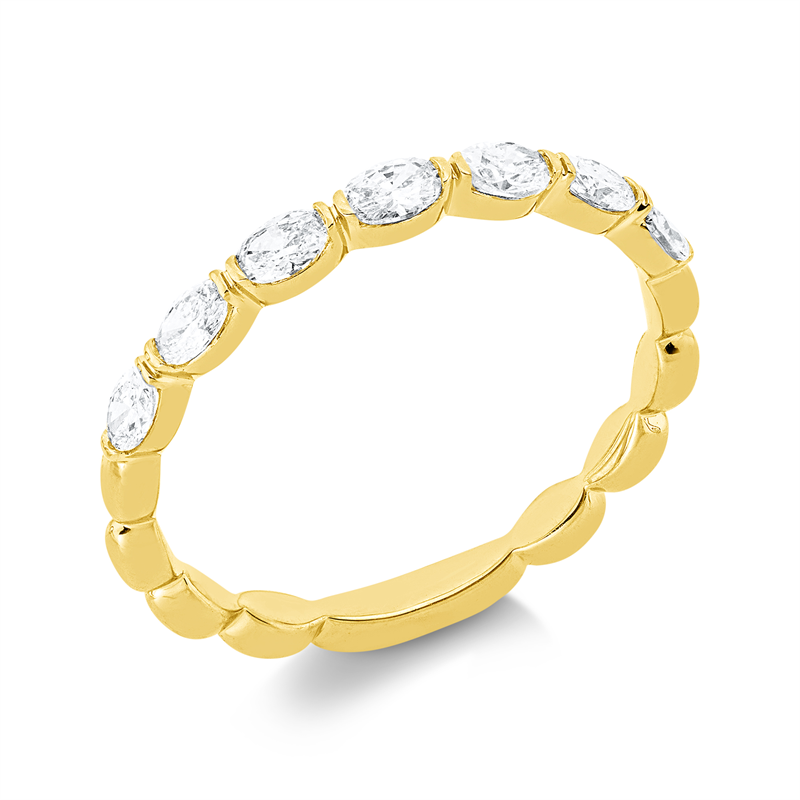 Ring 18 kt GG, 7 Oval 0,48 ct, TW-si