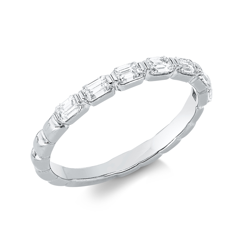Ring 18 kt WG, 7 Sm.schliff 0,57 ct, TW-si