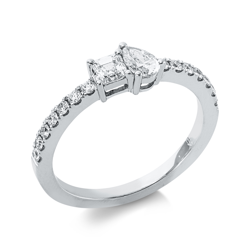 Ring 18 kt WG, 16 Fant-Schl. 0,63 ct, F-si