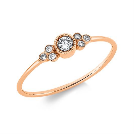 Ring 18 kt RG, 7 Brill. 0,12 ct, TW-si