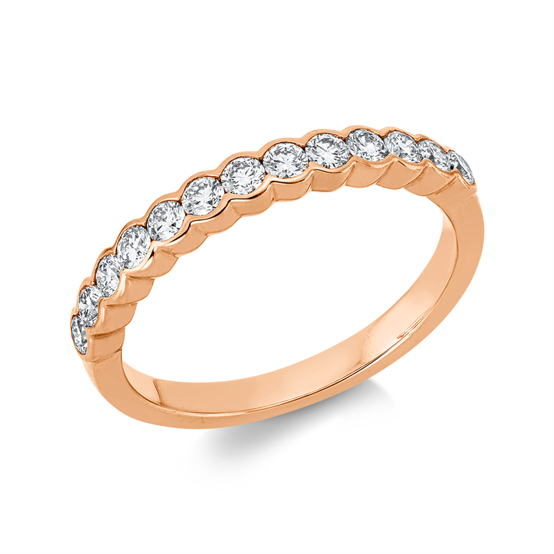 Ring 18 kt RG, 13 Brill. 0,46 ct, TW-vsi