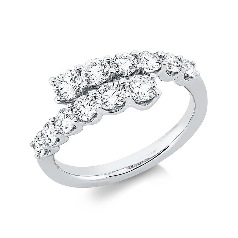Ring 18 kt WG, 12 Brill. 1,40 ct, TW-vsi