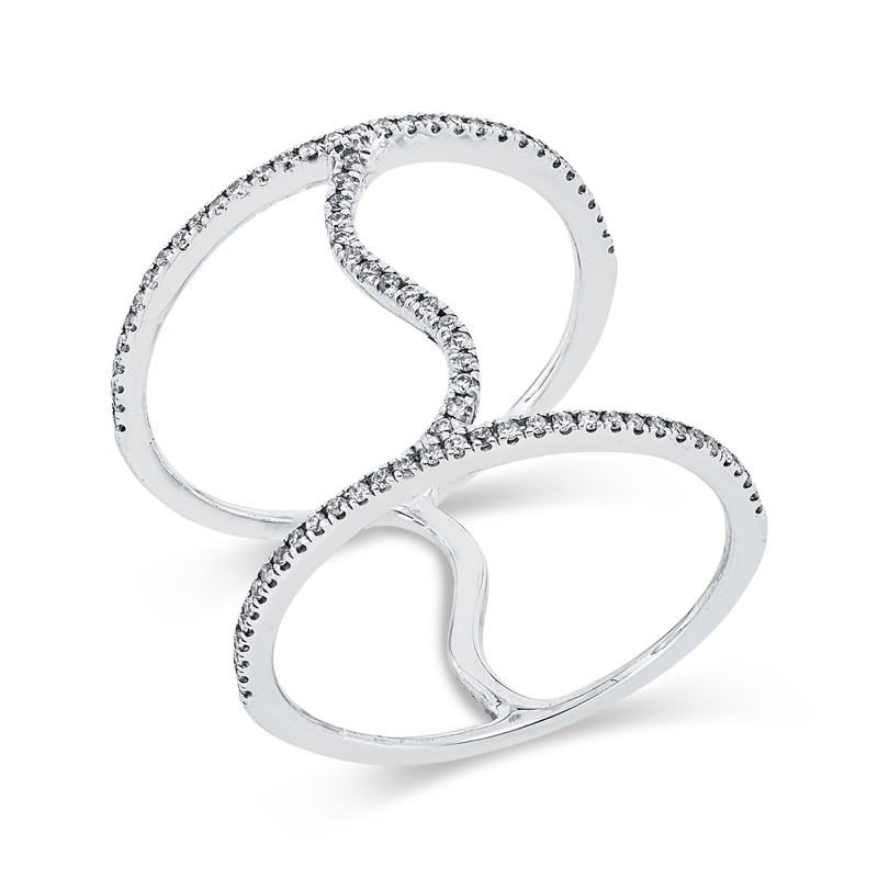 Ring 18 kt WG, 82 Brill. 0,18 ct, TW-si