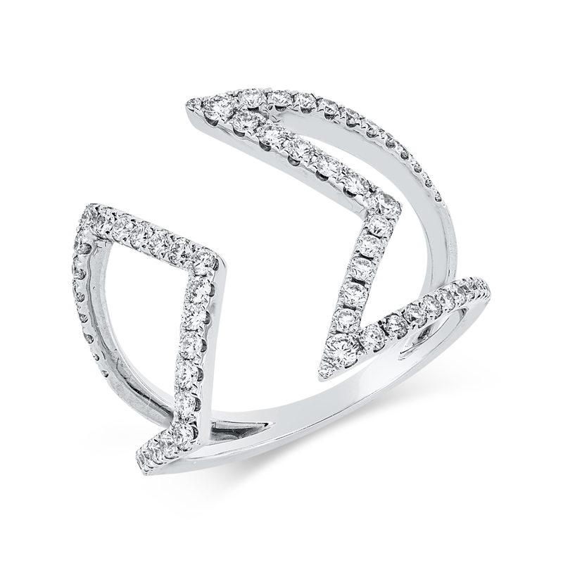 Ring 18 kt WG, 64 Brill. 0,57 ct, TW-si