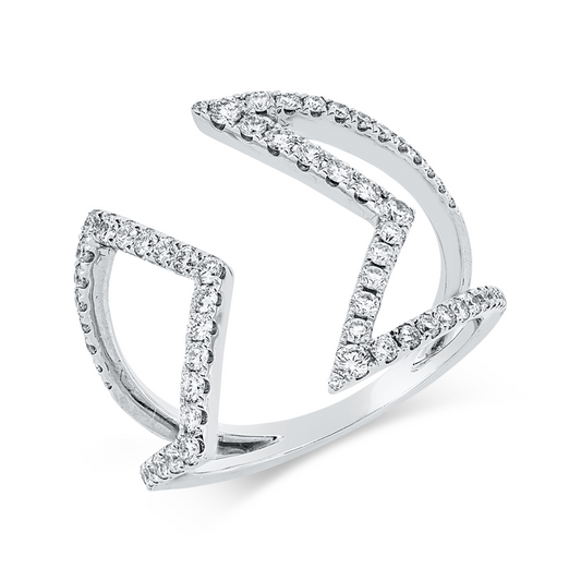 Ring 18 kt WG, 64 Brill. 0,57 ct, TW-si