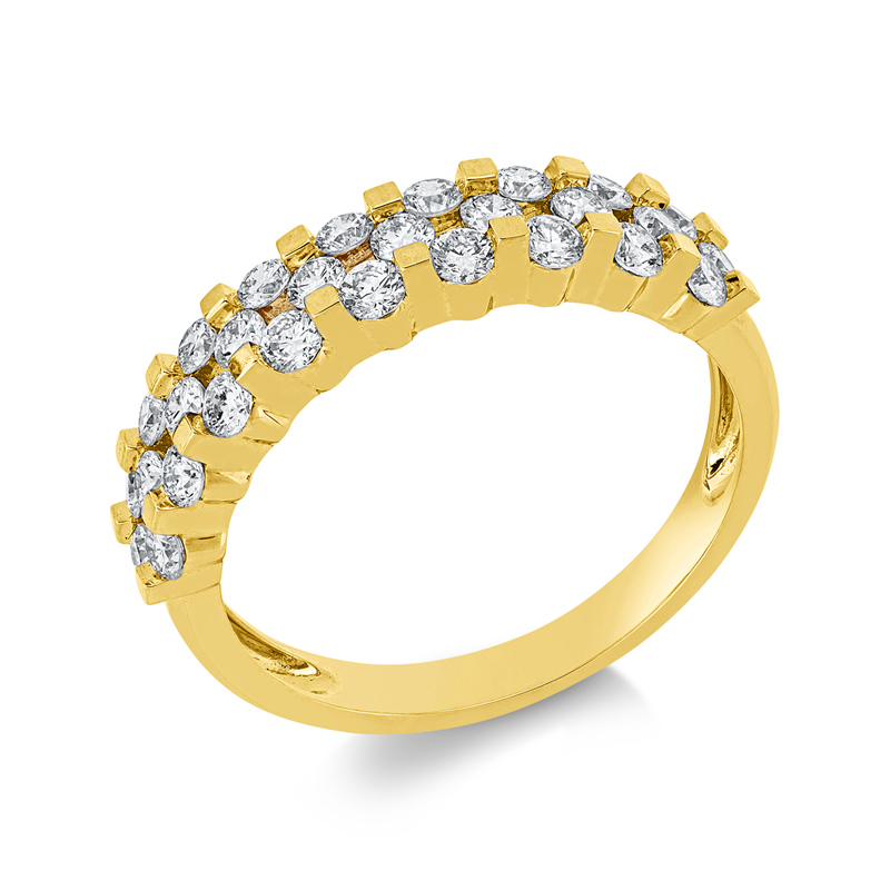 Ring 18 kt GG, 28 Brill. 0,83 ct, TW-si