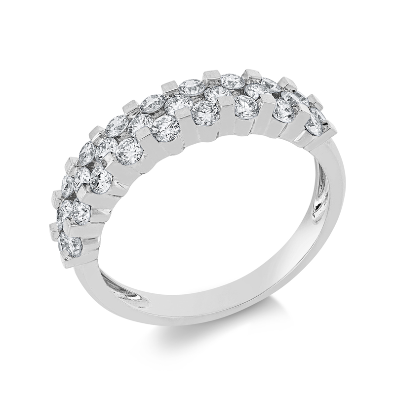 Ring 18 kt WG, 28 Brill. 0,86 ct, TW-si