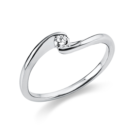 Ring 18 kt WG, 1 Brill. 0,10 ct, TW-si