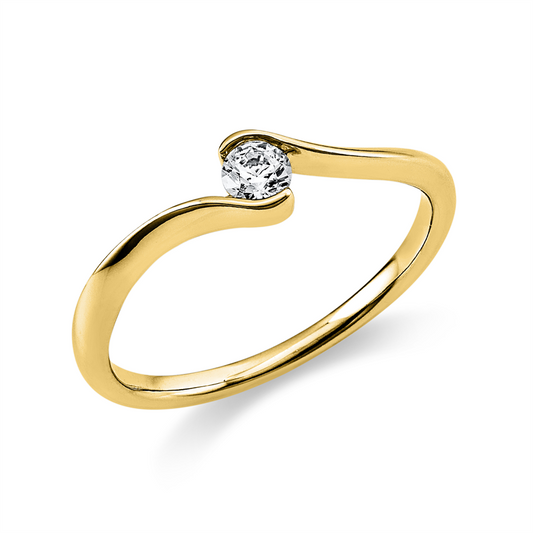 Ring 14 kt GG, 1 Brill. 0,15 ct, TW-si