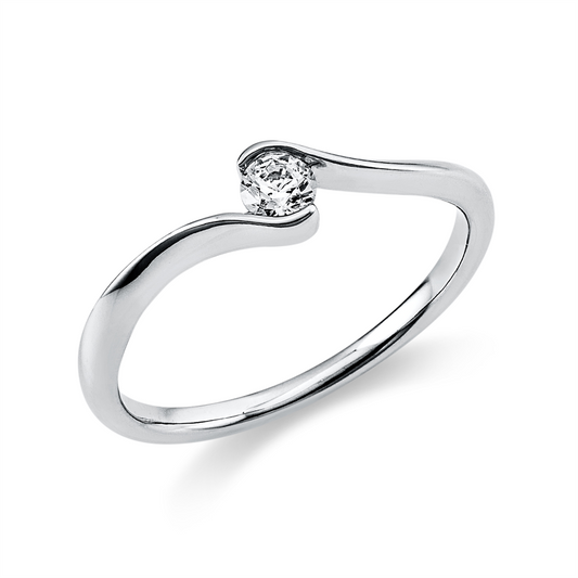 Ring 18 kt WG, 1 Brill. 0,15 ct, TW-si