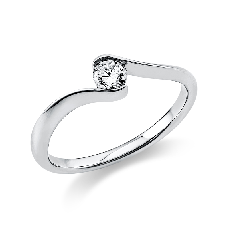 Ring 18 kt WG, 1 Brill. 0,20 ct, TW-si