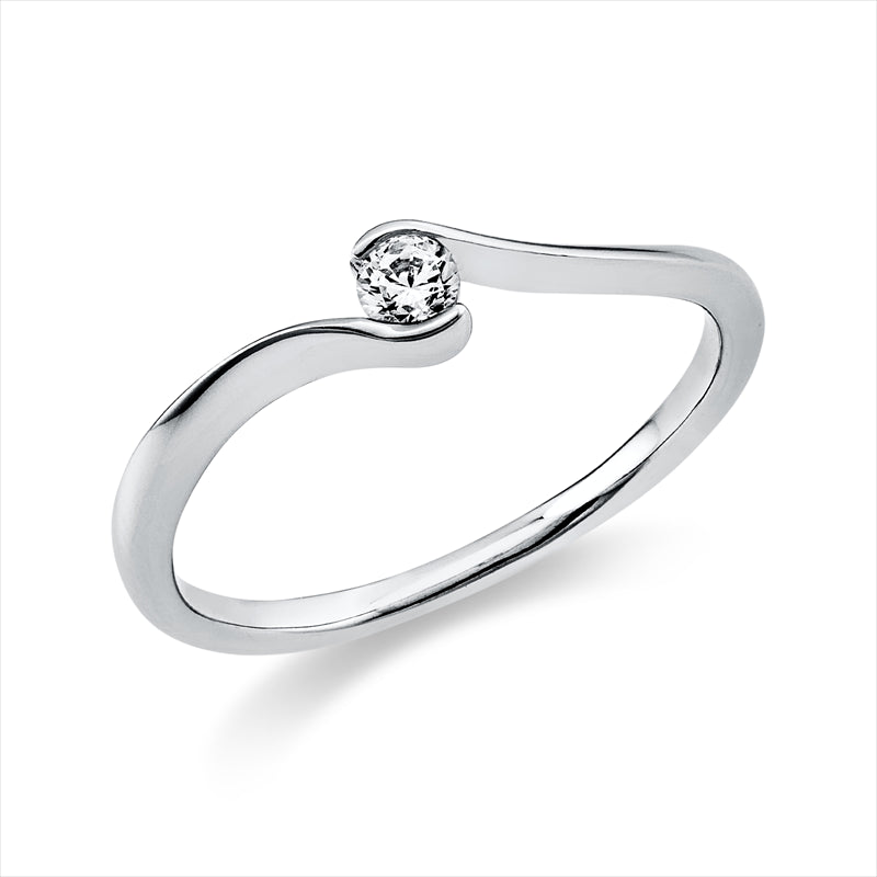 Ring 14 kt WG, 1 Brill. 0,10 ct, TW-si