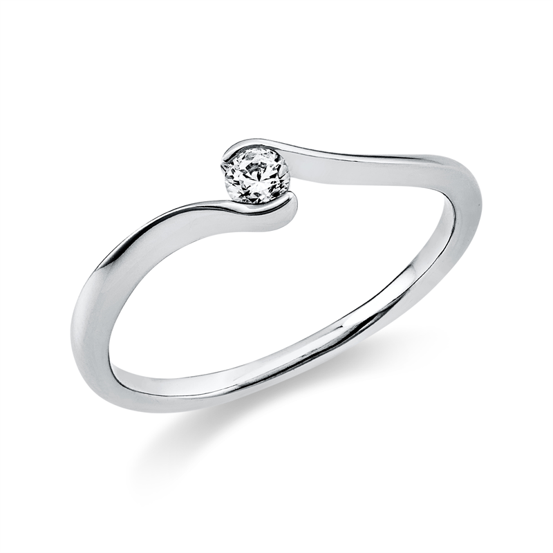 Ring 18 kt WG, 1 Brill. 0,10 ct, TW-si