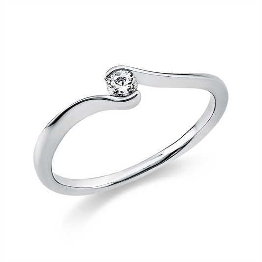 Ring 18 kt WG, 1 Brill. 0,10 ct, TW-si