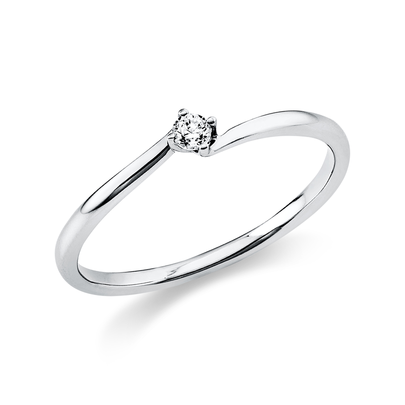 Ring 18 kt WG, 1 Brill. 0,05 ct, TW-si