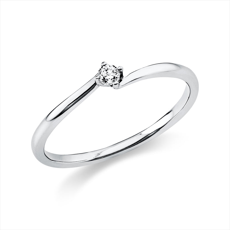 Ring 14 kt WG, 1 Brill. 0,05 ct, TW-si